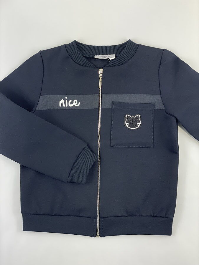 Бомбер для девочки Mevis синий 4105-01 - фотография