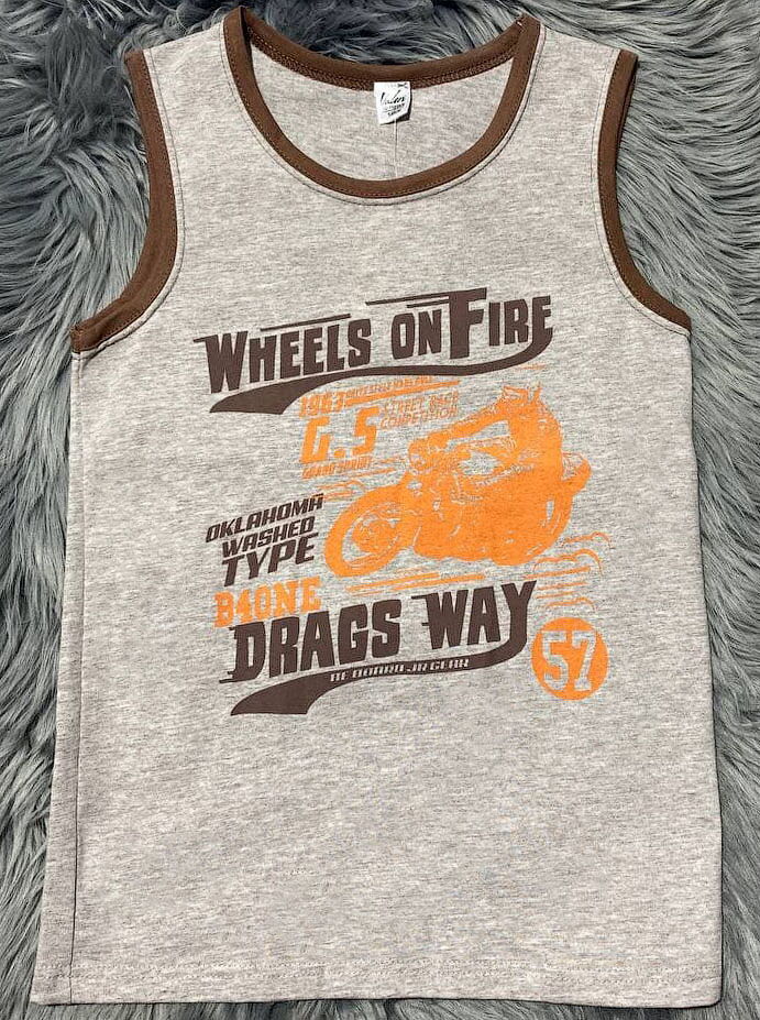 Майка для мальчика Valeri tex темно-бежевый меланж 1818-55-232 - цена