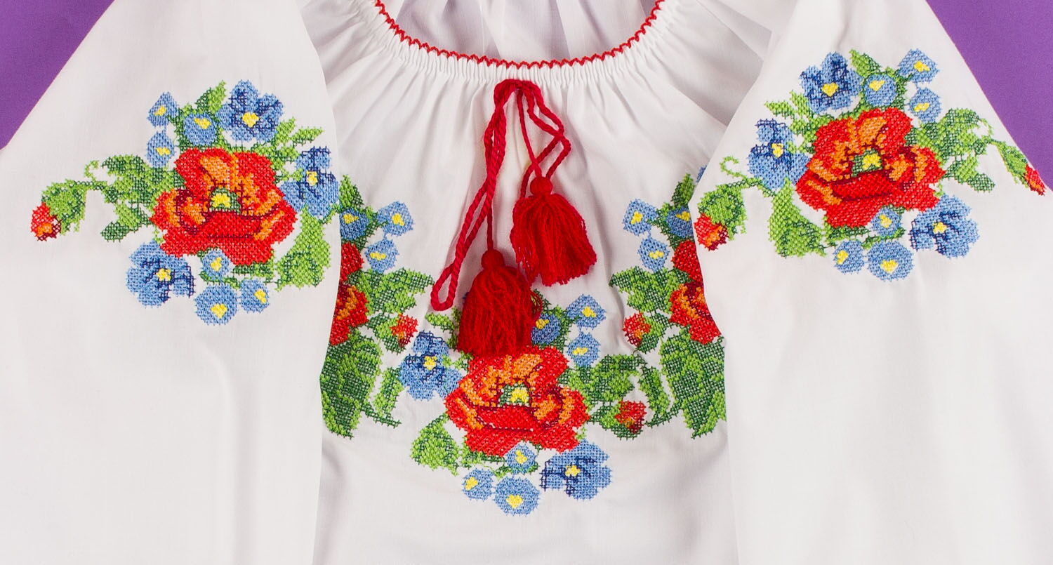 Вышиванка-блузка с длинным рукавом для девочки Valeri tex 1660-20-311 - картинка