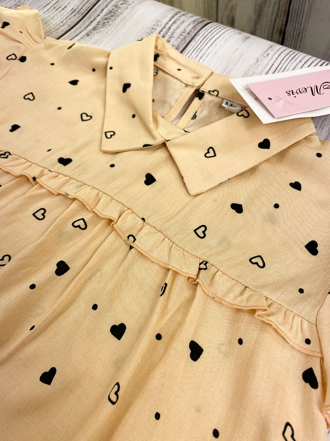 Блузка для девочки Mevis персиковая 3793-05 - размеры