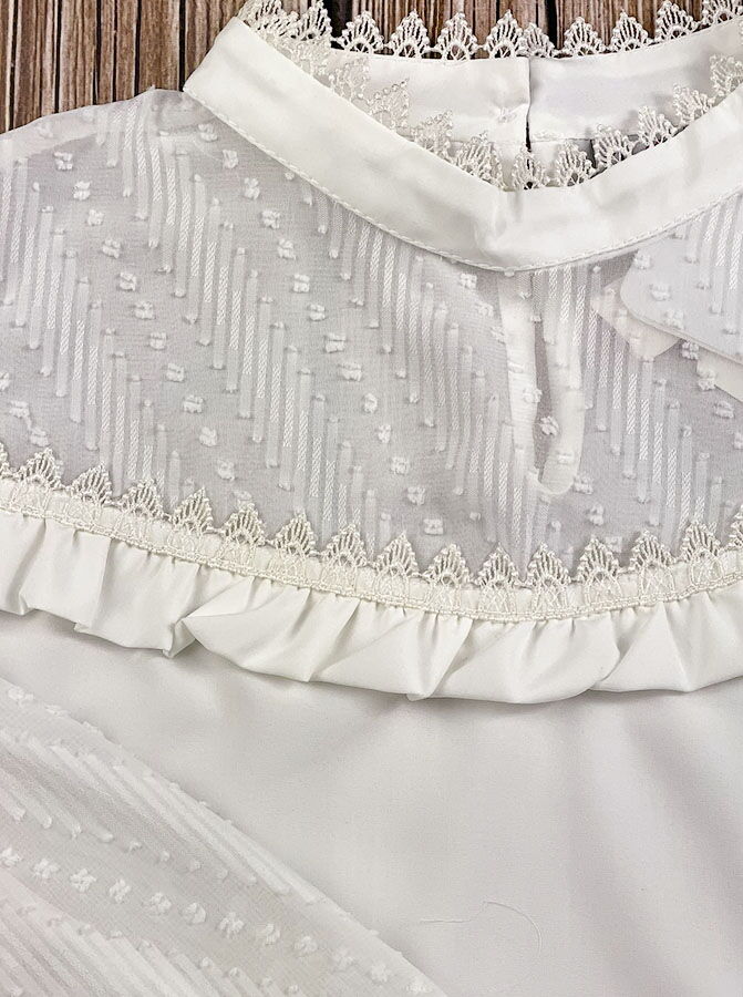 Блузка со стойкой Mevis молочная 2686-01 - купить