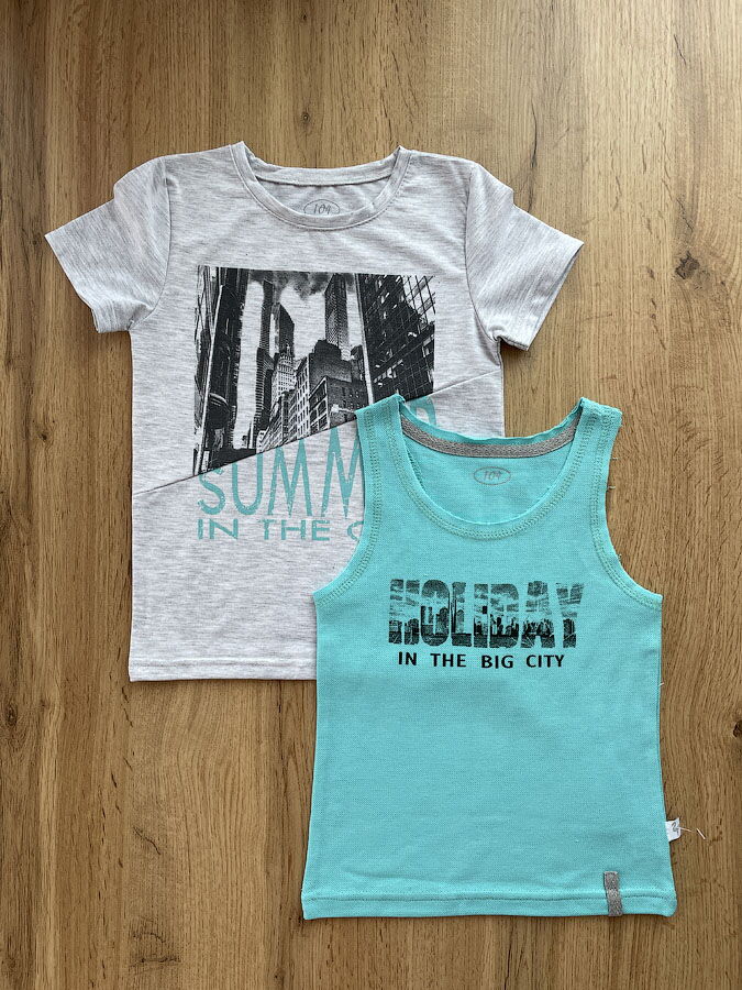 Комплект майка и футболка для мальчика Фламинго серый 983-416 - цена