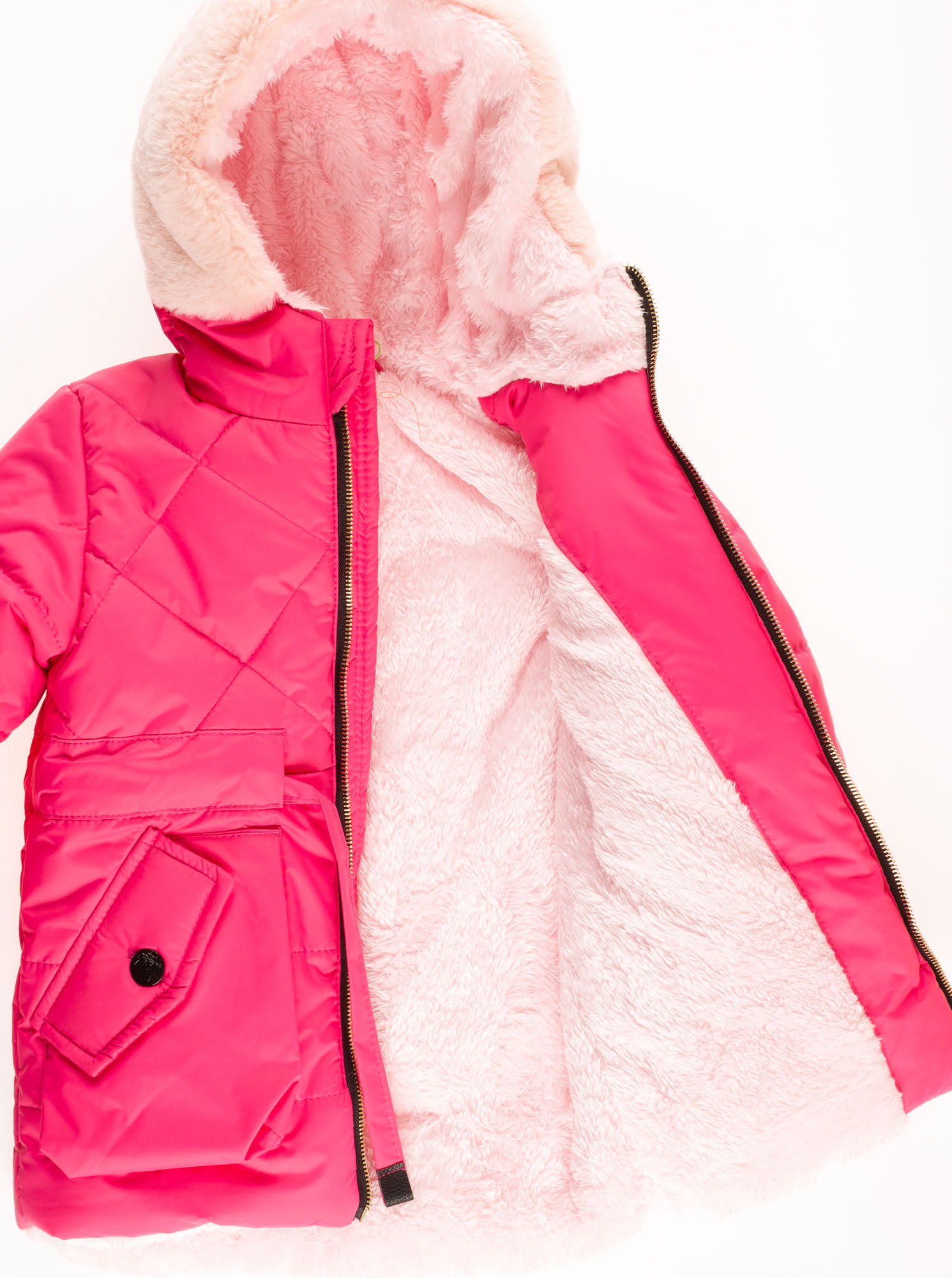 Куртка зимняя для девочки Одягайко малиновая 20019 - фотография