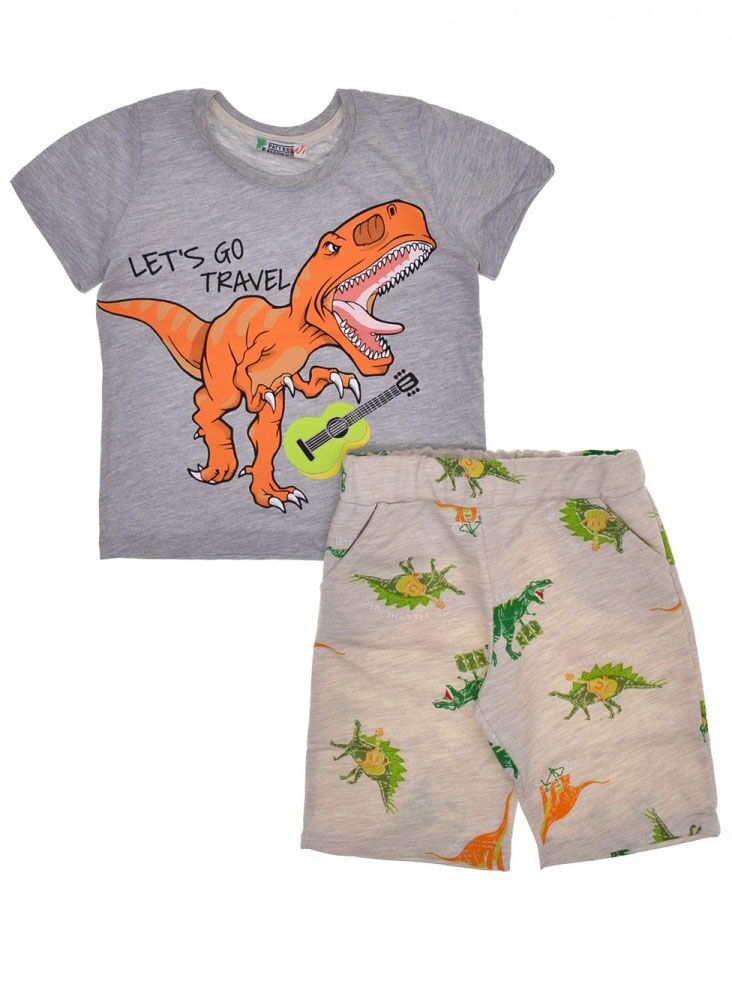 Футболка и шорты для мальчика Paty kids серый 52312 - фото