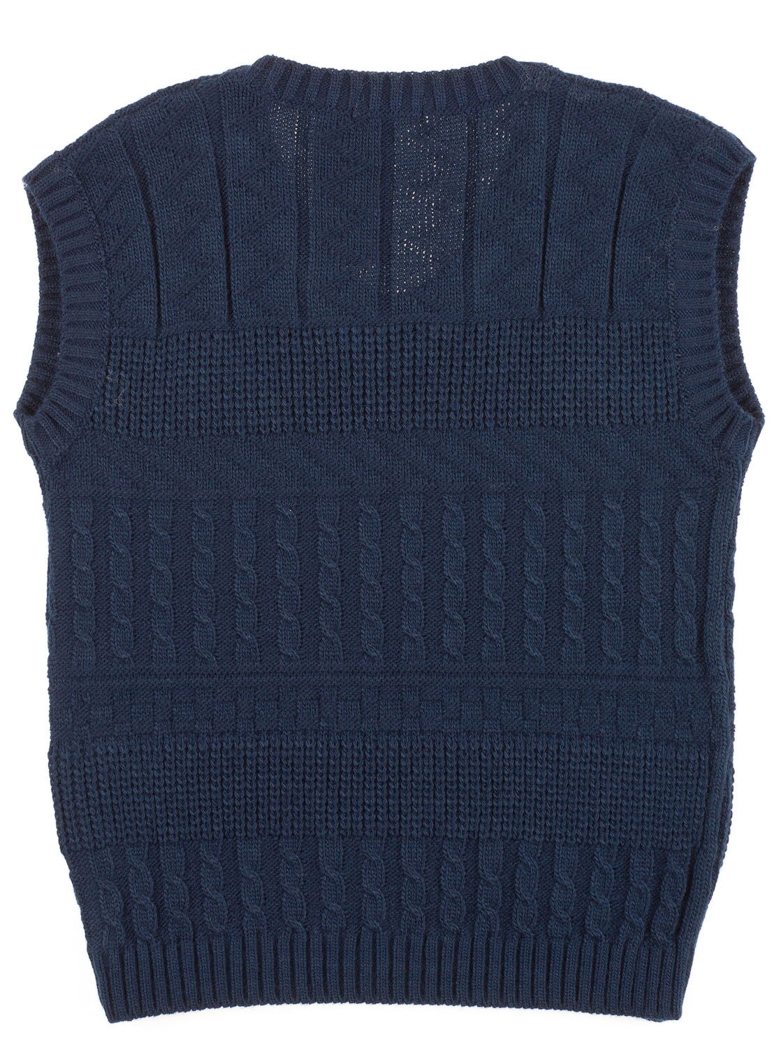 Жилетка-безрукавка вязаная ДАЙС темно-синий Ш17003 - фото