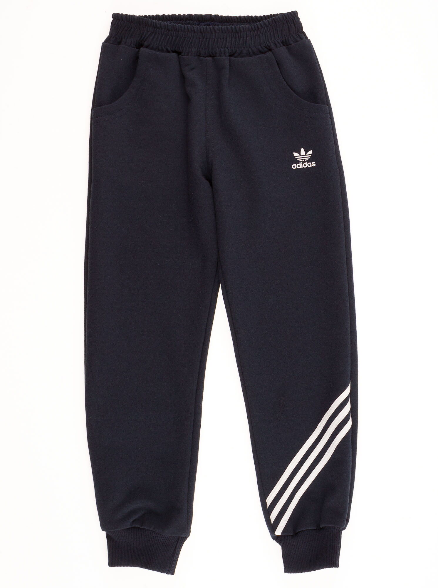 Спортивные штаны для мальчика Adidas темно-синие  - цена