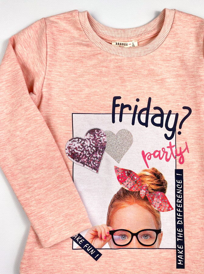 Туника для девочки Breeze Friday Party персиковая 12666 - размеры
