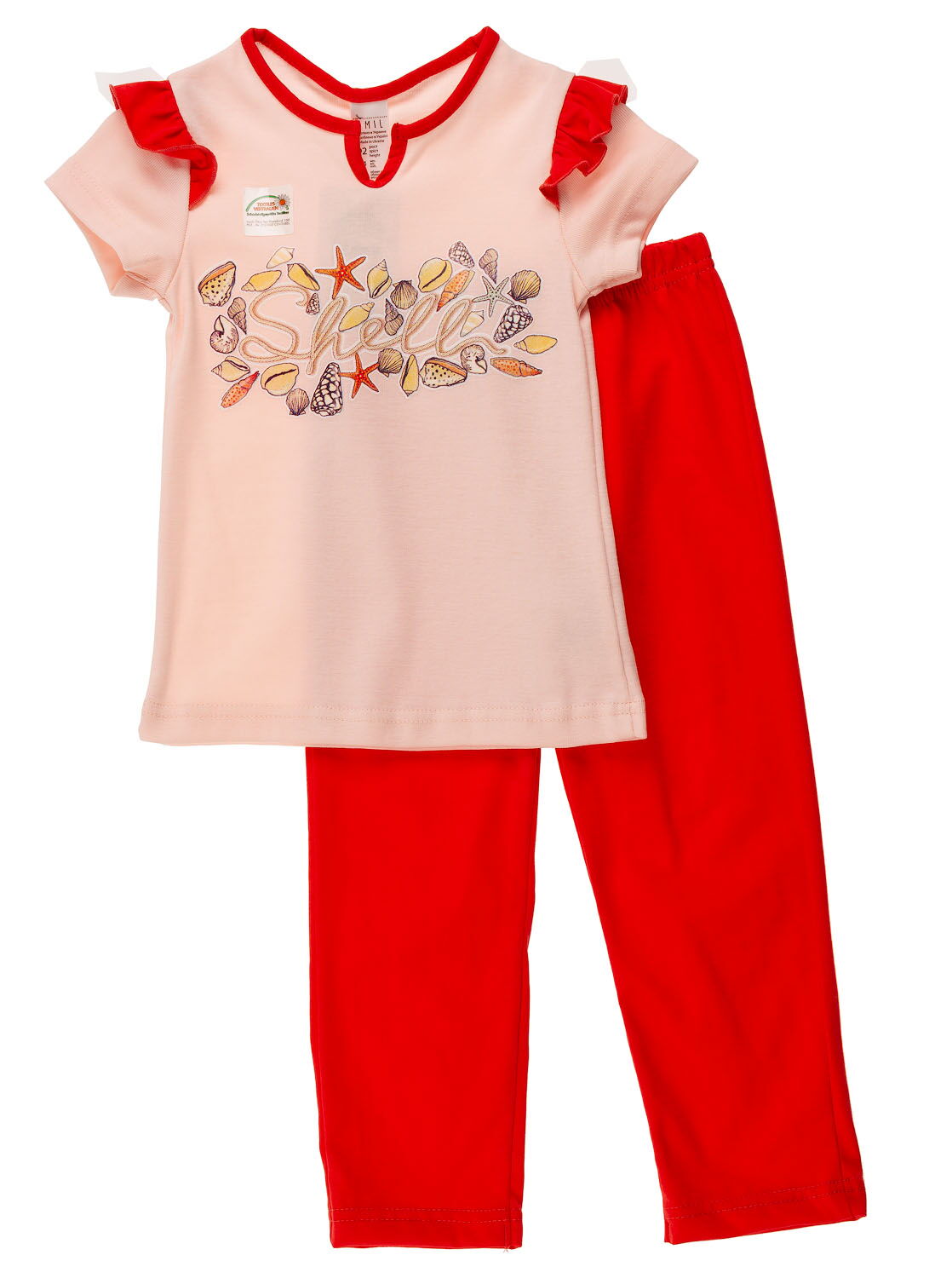 Пижама для девочки (футболка+штаны) SMIL розовый персик 104389 - цена