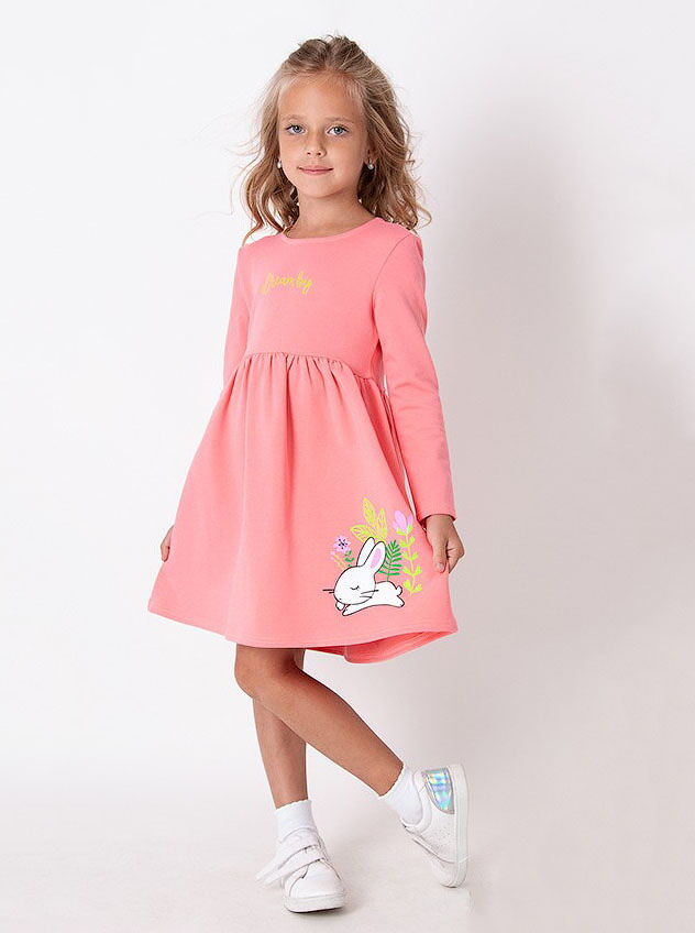 Платье для девочки Mevis Зайка коралловое 3877-02 - цена