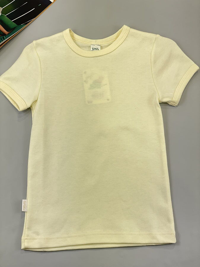 Однотонная футболка детская SMIL молочная 103508 - размеры