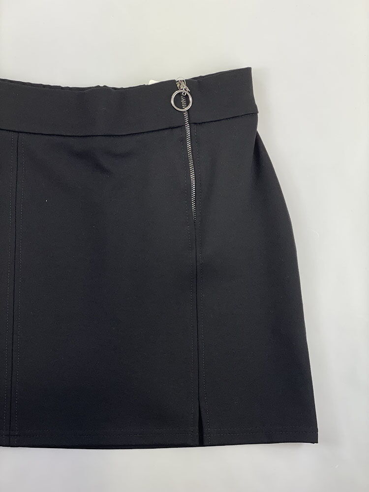 Трикотажная школьная юбка для девочки Mevis черная 3610-02 - купить