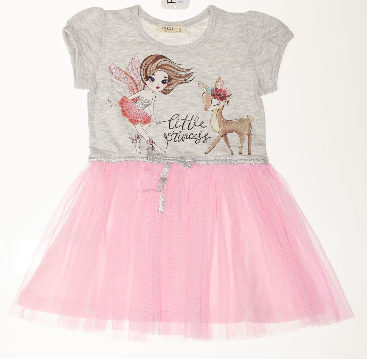 Платье для девочки Breeze Little princess серое 14107 - цена