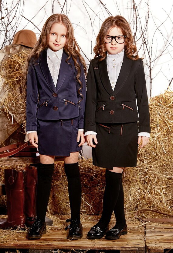 Пиджак школьный для девочки SUZIE Стефани мемори-коттон черный ЖК-12605 - фотография