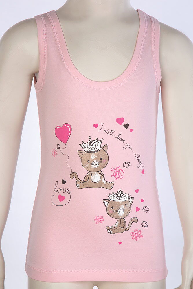 Майка на широких бретелях для девочки BAYKAR розовая 4566 - цена