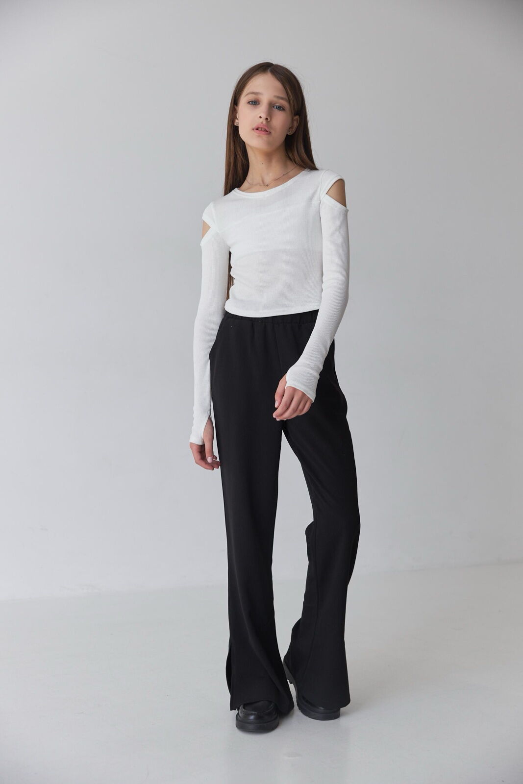 Брючки-клеш для девочки Valza черные 3412 - фотография