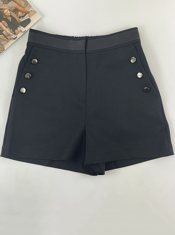 Школьные шорты для девочки Mevis черные 3795-02 - фото