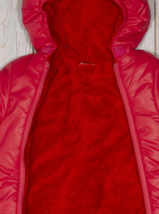 Конверт зимний для девочки Одягайко красный 3204О - фотография