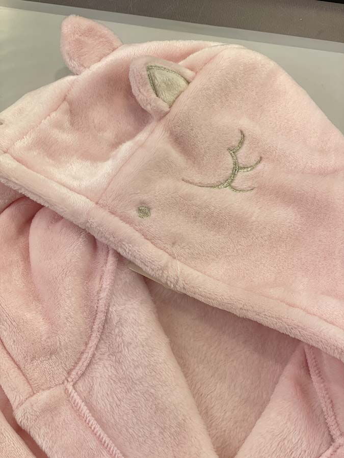 Теплый халат вельсофт для девочки Фламинго Бегемотик розовый 789-900 - фотография