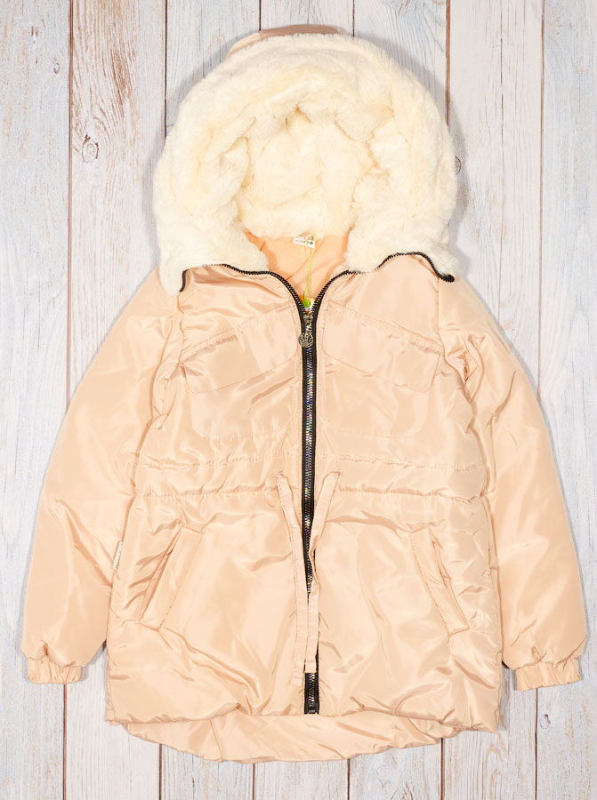 Куртка удлиненная для девочки Одягайко пудра 22325 - цена