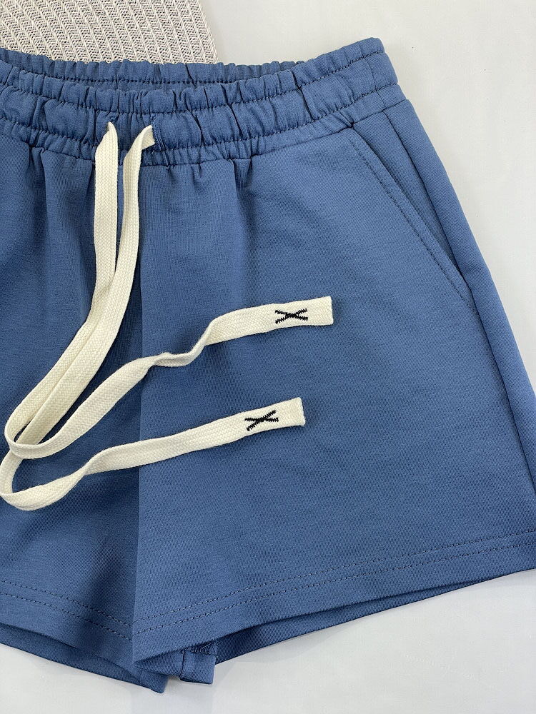 Трикотажные шорты для девочки Mevis синий индиго 5106-06 - размеры