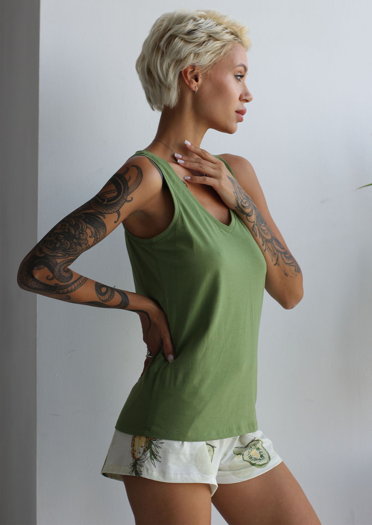 Пижама женская Leinle Pineapple фисташковая 1552-12007 - Украина