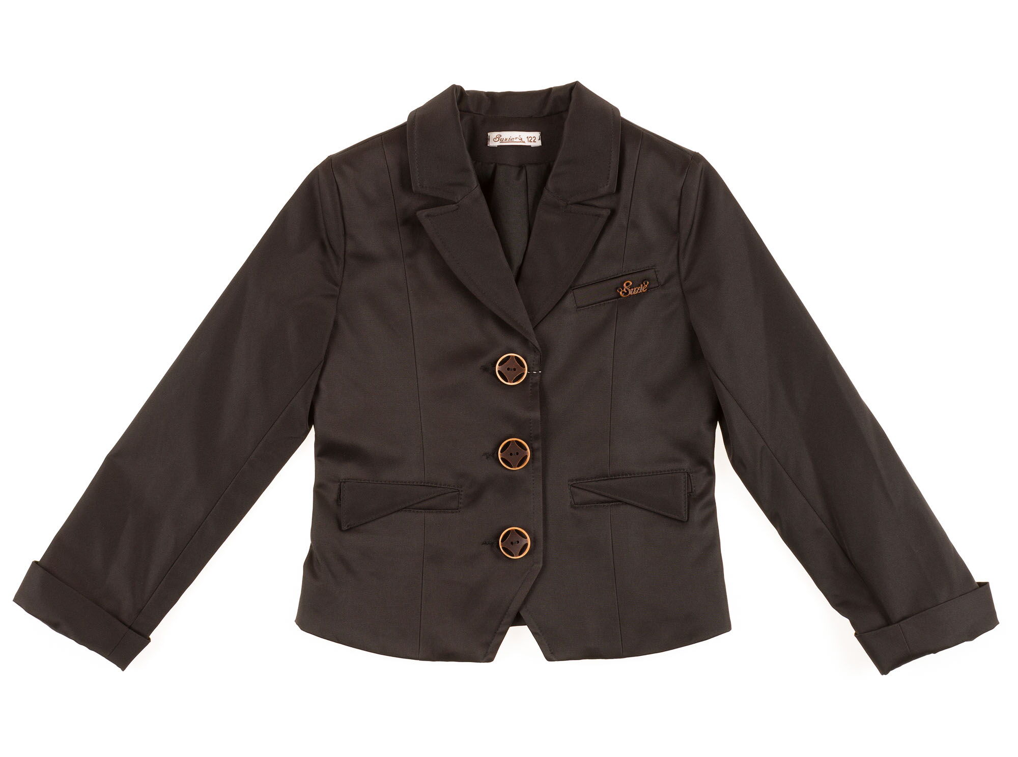 Пиджак школьный для девочки SUZIE Габби мемори-коттон чёрный ЖК-14605  - фото
