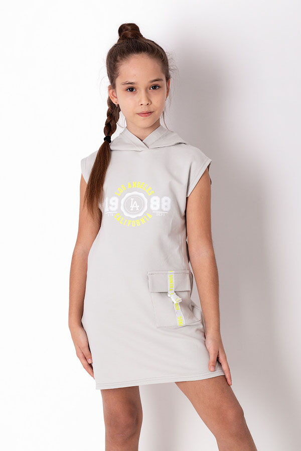 Трикотажное платье для девочки Mevis серое 3722-05 - цена