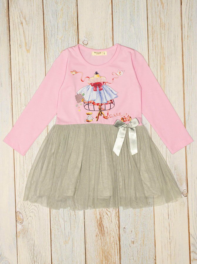 Трикотажное платье для девочки Breeze розовое 12710 - цена
