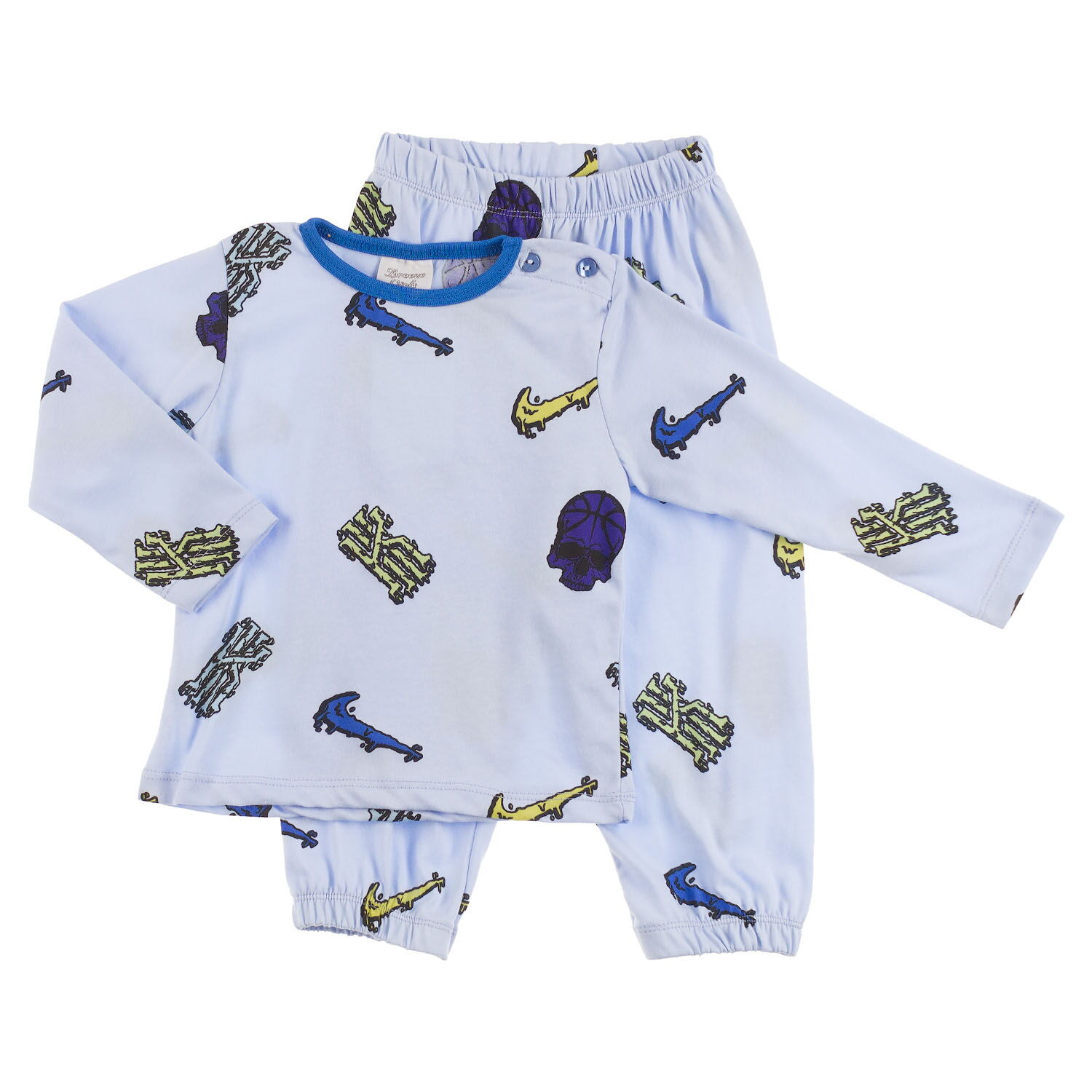 Пижама детская Breeze Крокодил голубая 8382 - цена