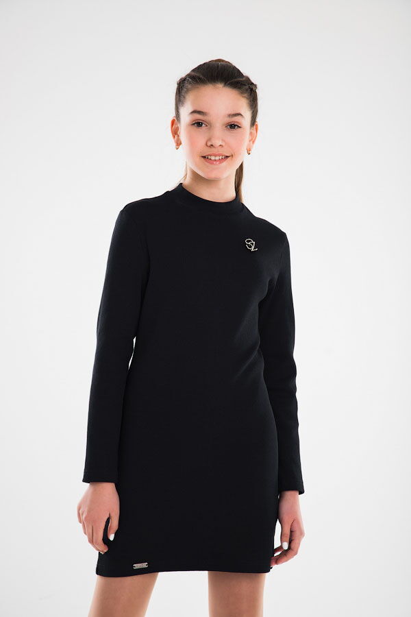 Стрейчевое платье для девочки SUZIE Саманта черное 34003 - фото