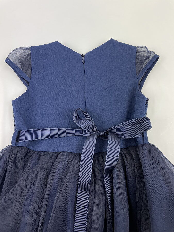 Нарядное платье для девочки Mevis синее 3200-02 - размеры