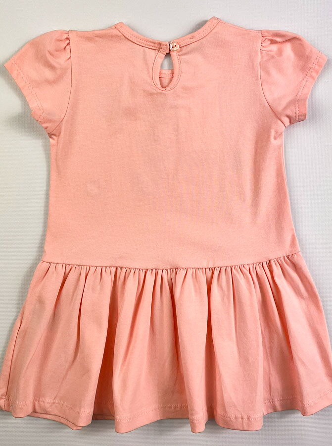 Трикотажное платье для девочки Barmy Единорожка персиковое 0757 - размеры