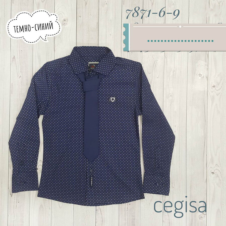 Рубашка для мальчика Cegisa синяя 7871 - цена