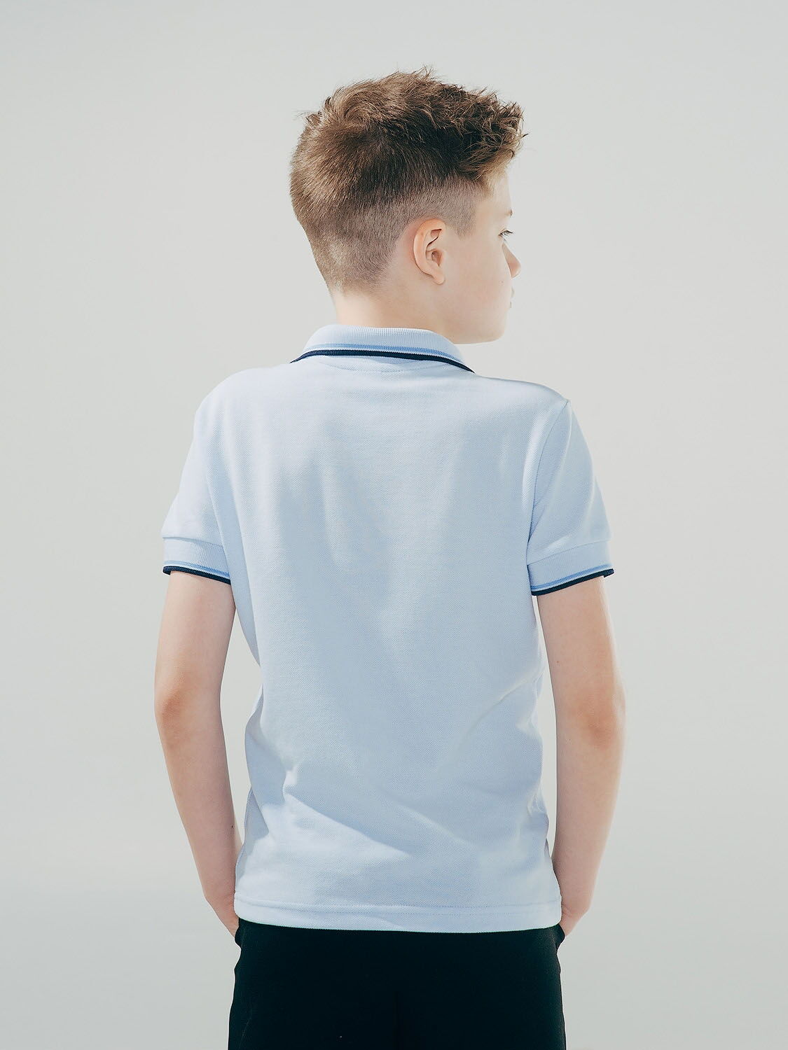 Футболка-поло с коротким рукавом для мальчика SMIL голубая 114594 - фотография
