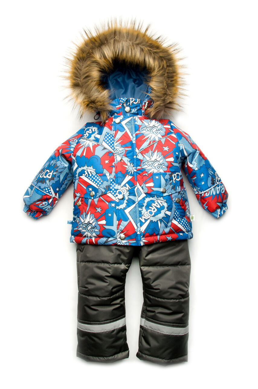 Комбинезон зимний для мальчика (куртка+штаны) Модный карапуз синий 740 - цена
