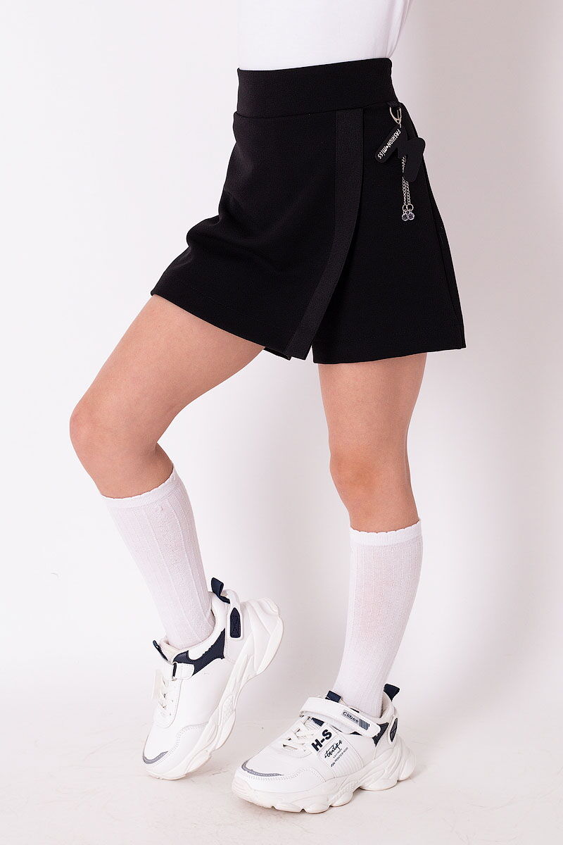 Юбка-шорты для девочки Mevis черная 3693-02 - цена