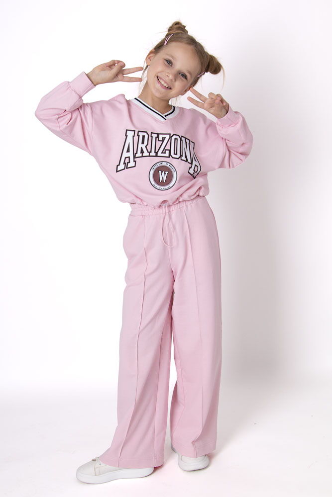 Стильный костюм для девочки Mevis Arizona розовый 4838-01 - цена