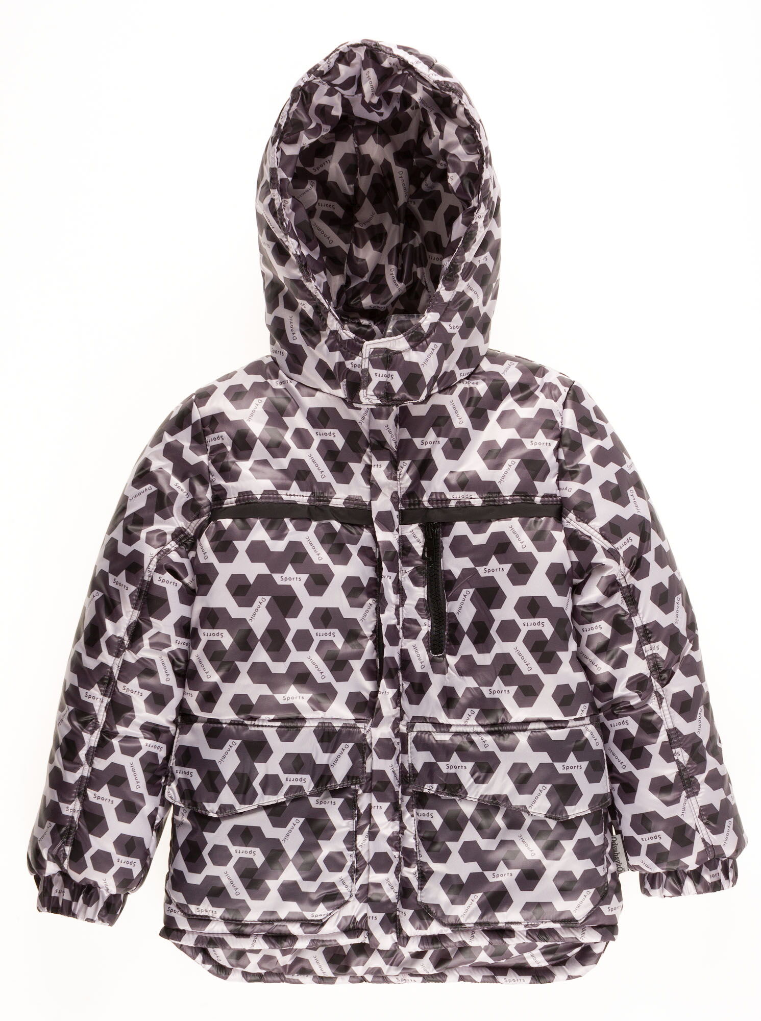 Комбинезон зимний раздельный для мальчика (куртка+штаны) Одягайко геометрия черный 20088+01241О - размеры