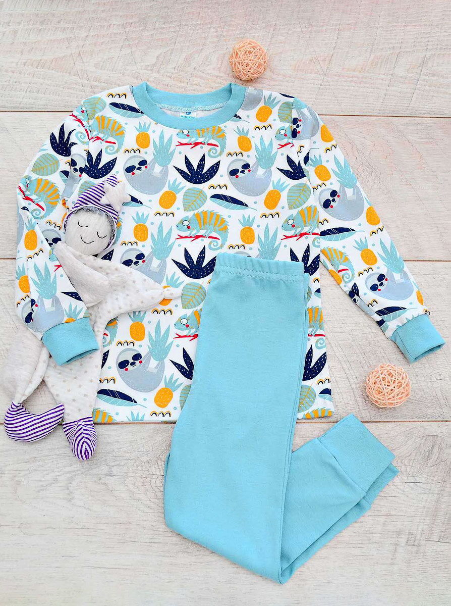 Пижама для мальчика Minikin Ленивец мятная 194703 - цена