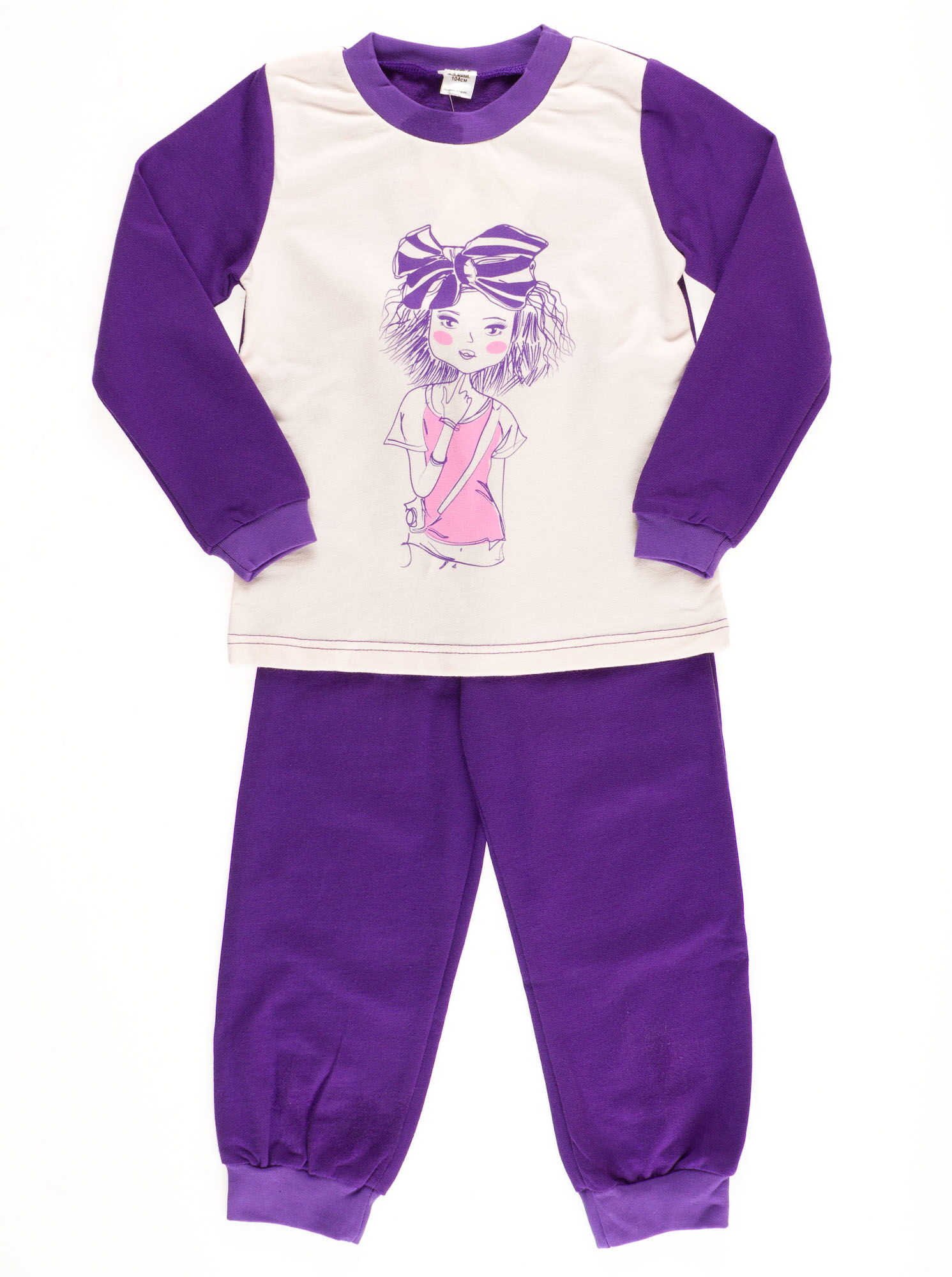 Пижама утепленная для девочки Valeri tex фиолетовая 1623-55-155 - цена