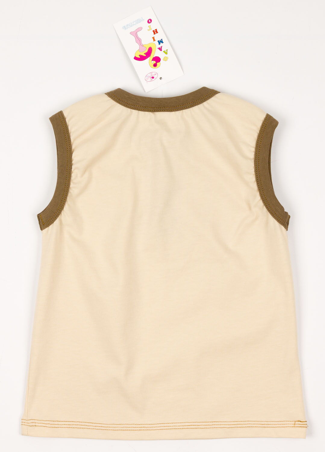 Майка для мальчика Фламинго бежевая 356-114 - фото