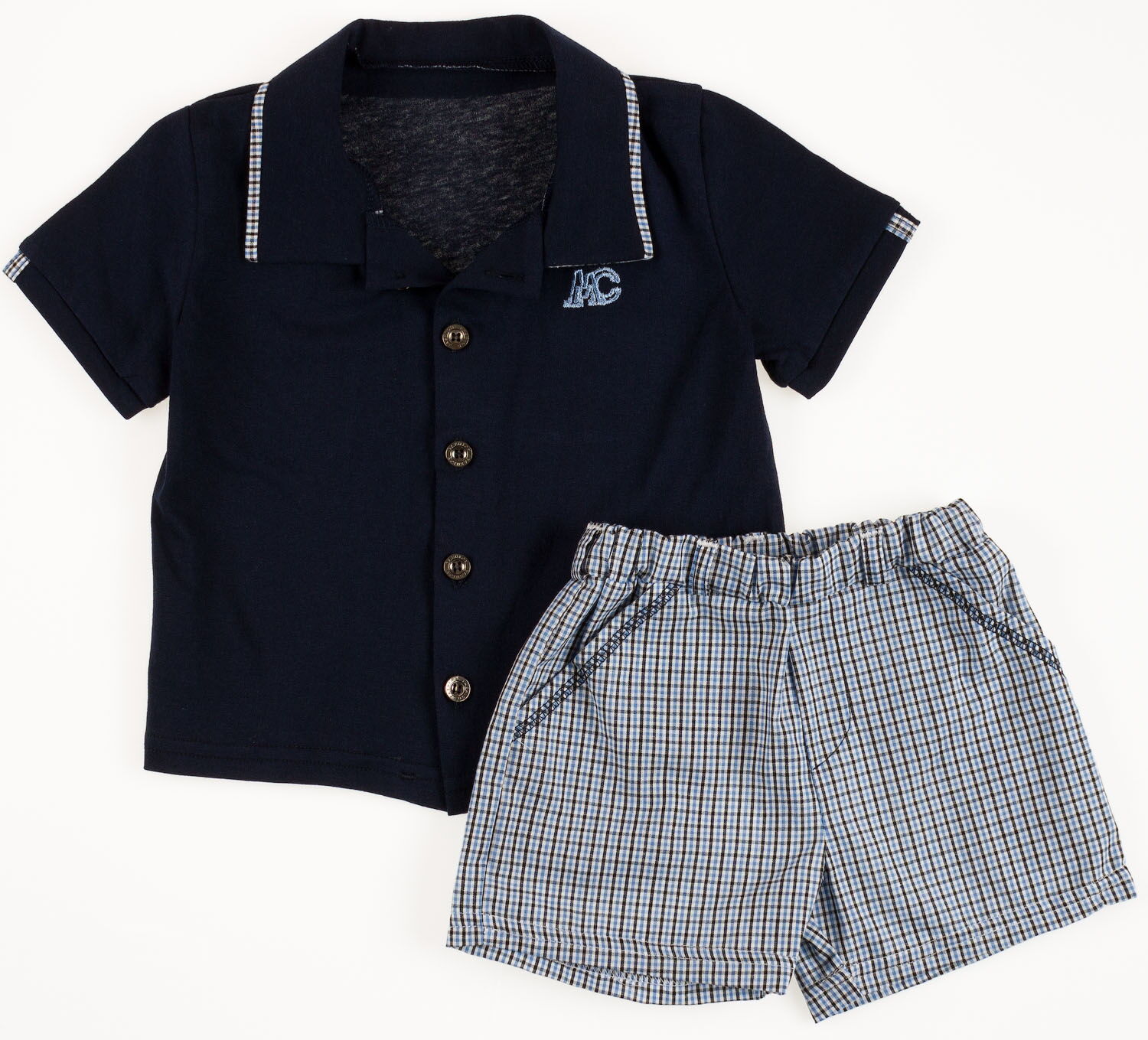 Комплект для мальчика (поло+шорты) Маленьке сонечко Джои темно-синий - Киев
