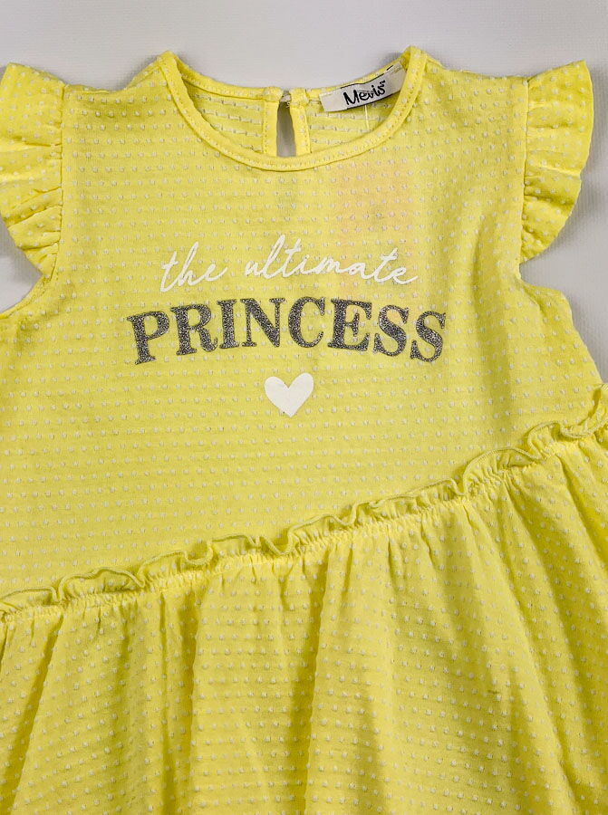 Платье для девочки Mevis Princess желтое 3644-01 - размеры