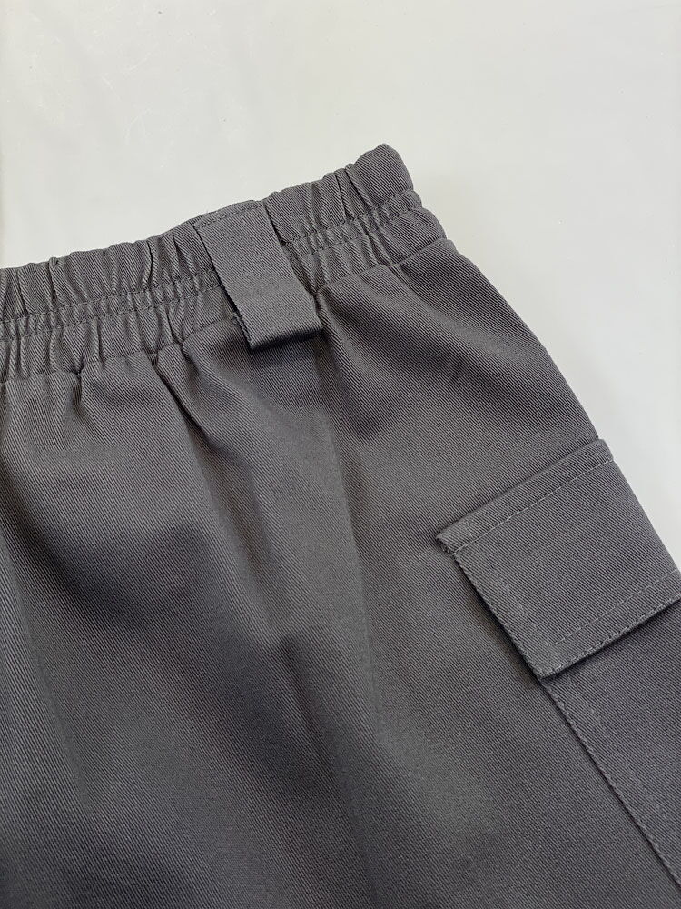 Коттоновая юбка-карго для девочки Mevis темно-серая 4957-05 - фото