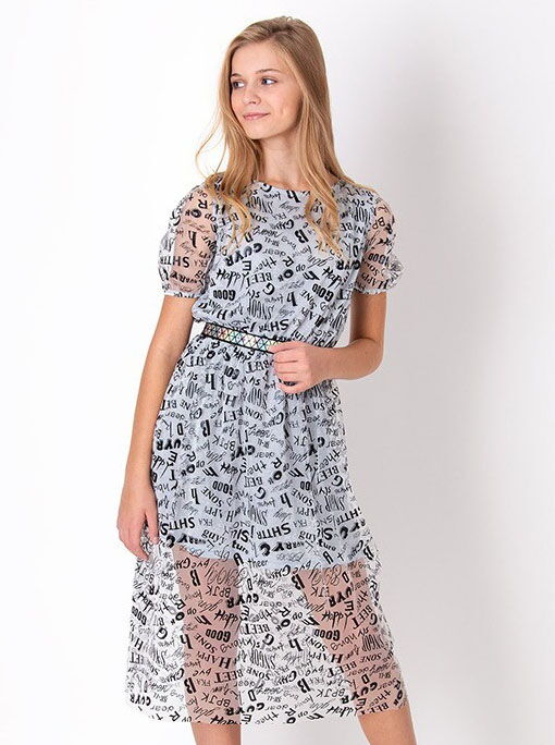 Нарядное платье для девочки Mevis серебро 4046-02 - цена