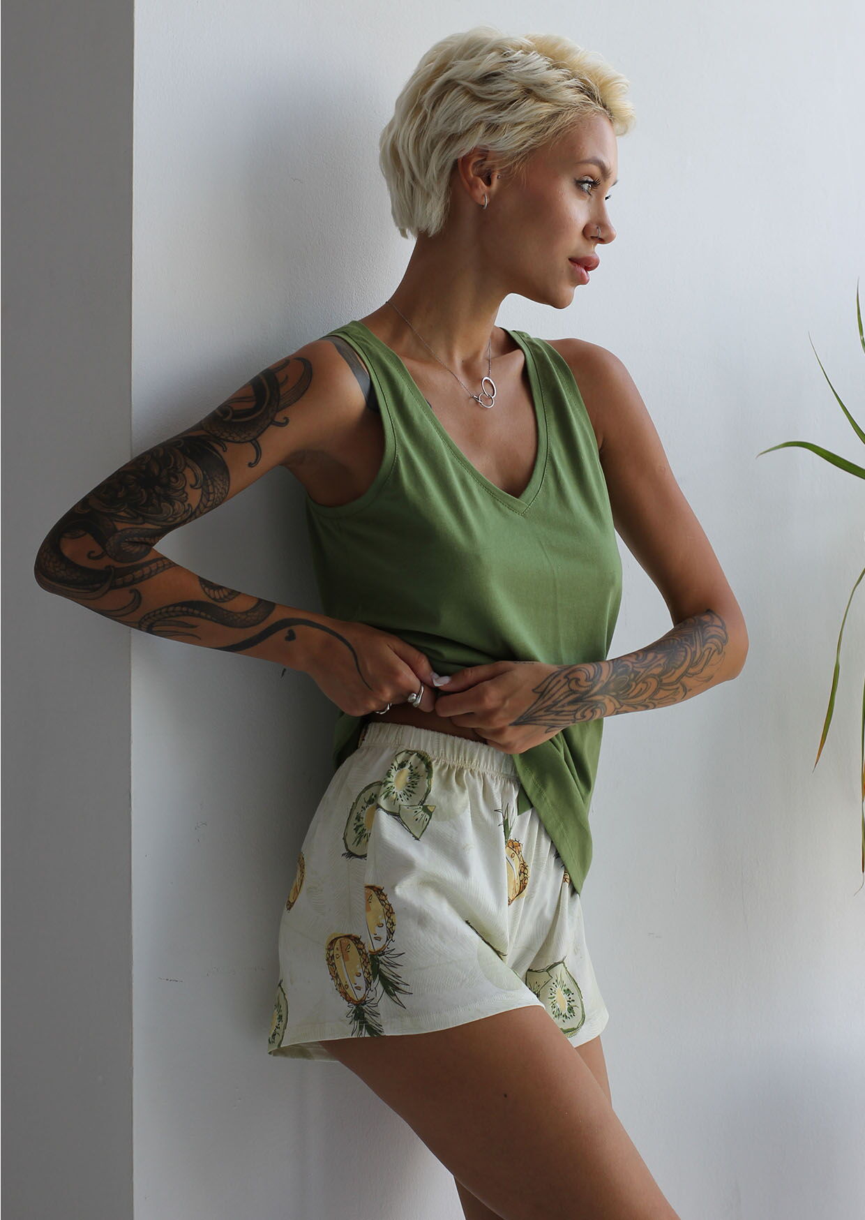 Пижама женская Leinle Pineapple фисташковая 1552-12007 - картинка