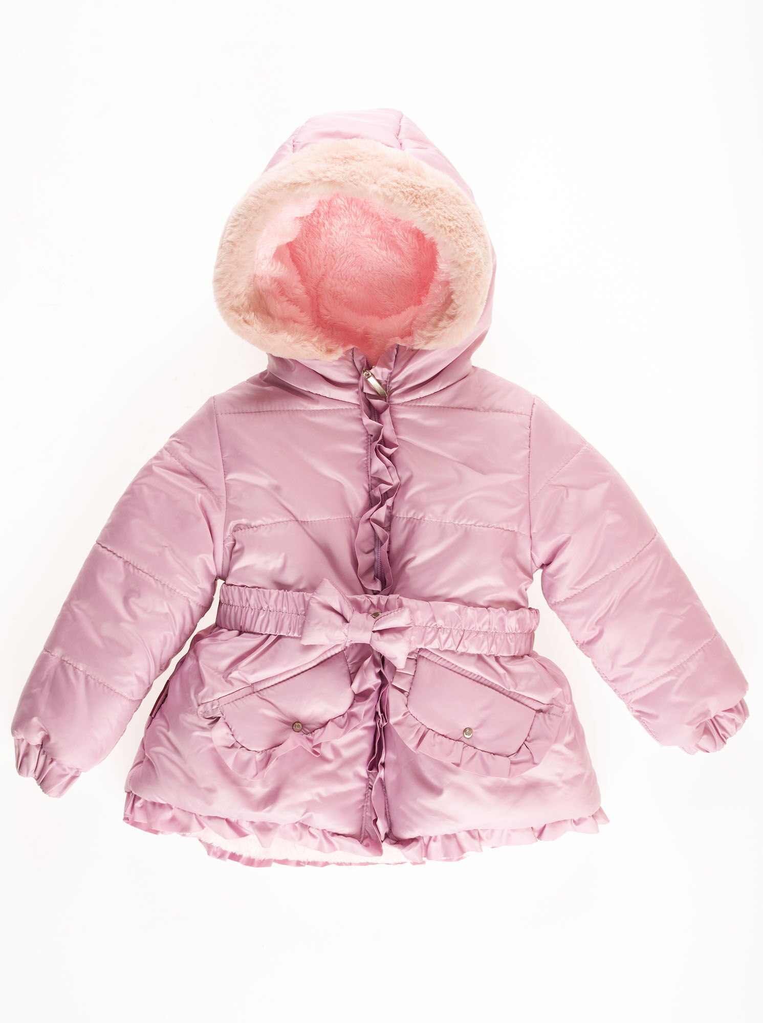 Куртка зимняя для девочки Одягайко сиреневая 20085 - цена