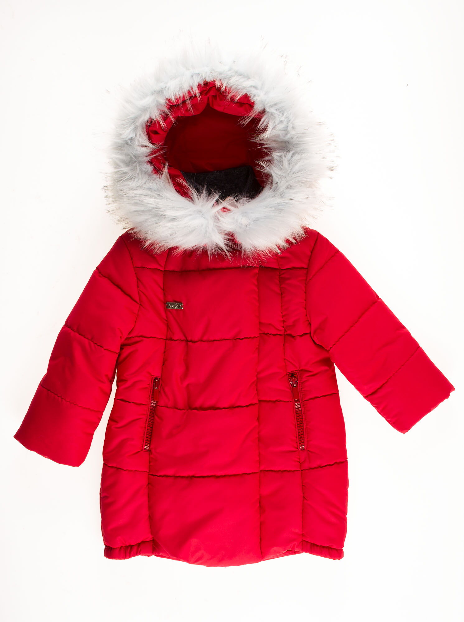 Куртка зимняя для девочки SUZIE красная Грейс ПТ-38711 - фотография