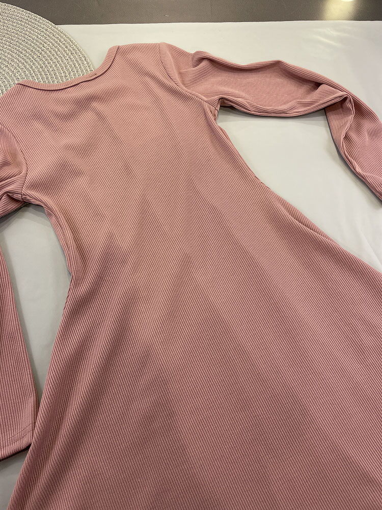Платье в рубчик для девочки Mevis розовое пудра 4934-01 - купить