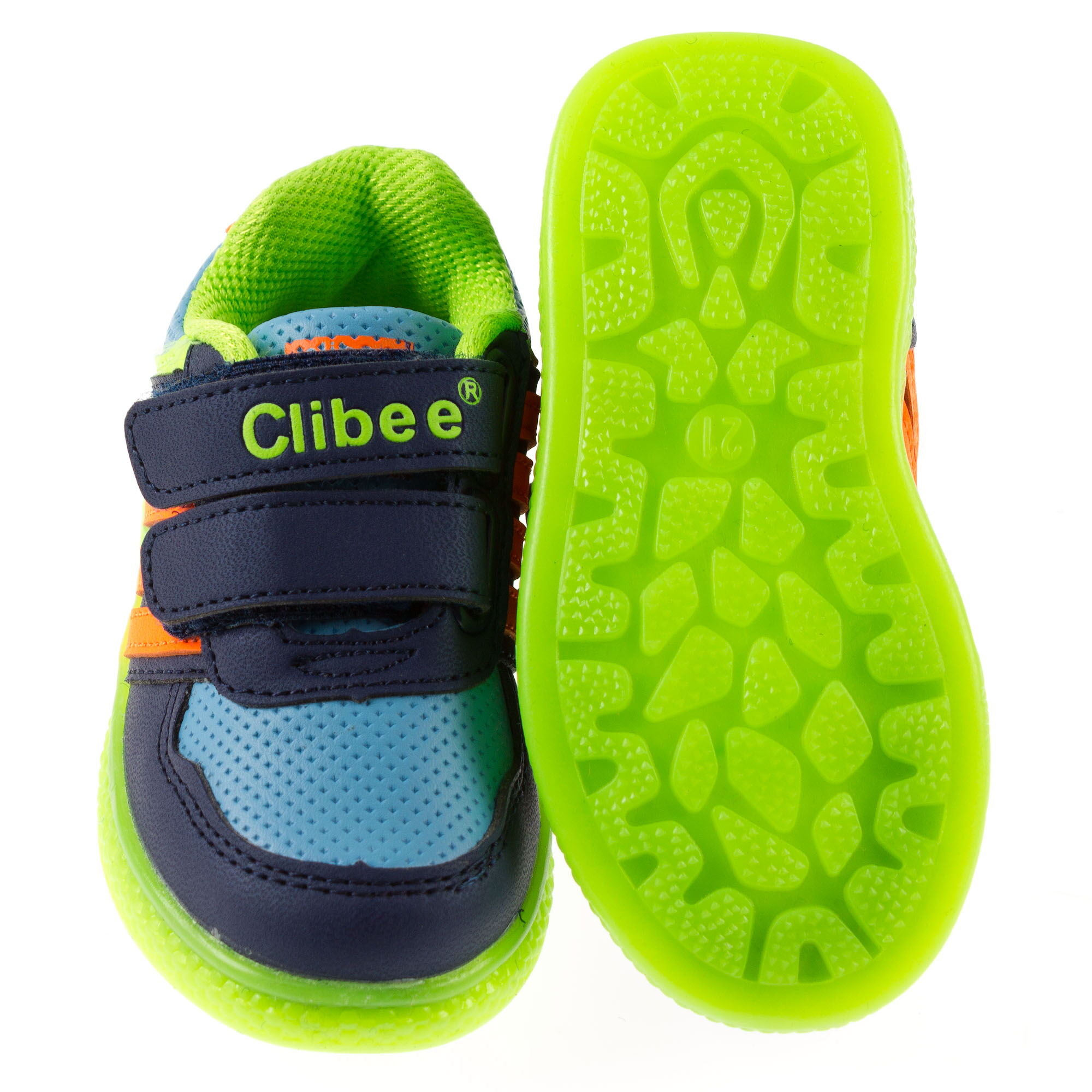 Кроссовки детские Clibee салатовые F-670 - фотография